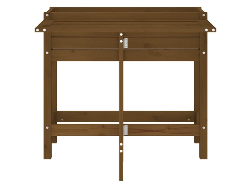  Jardinière - bac à fleurs de jardin avec dessus pliable brun miel pin massif  - Conforama D
