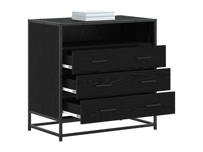  Armoire à tiroirs, commode 3-tiroir chêne noir 70x41x70 cm  - Conforama C