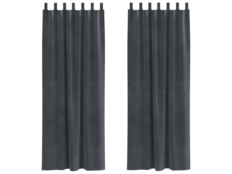  Lot de 2 rideaux, rideaux de fenêtre gris clair 140 x 225 cm velours cf44045  - Conforama A