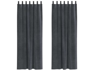 Lot de 2 rideaux, rideaux de fenêtre gris clair 140 x 225 cm velours cf44045