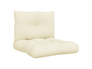 Lot de 2 coussins de palette, coussins de canapé crème tissu cf59521