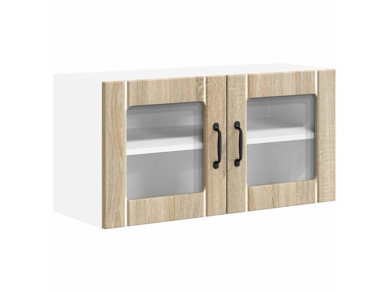 Meuble mural de cuisine, cabinet en verre mural chêne sonoma 80x31x40cm - Conforama A