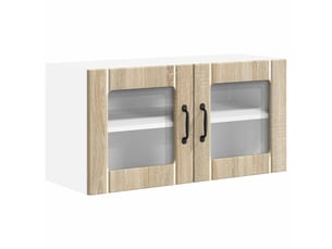 Meuble mural de cuisine, cabinet en verre mural chêne sonoma 80x31x40cm