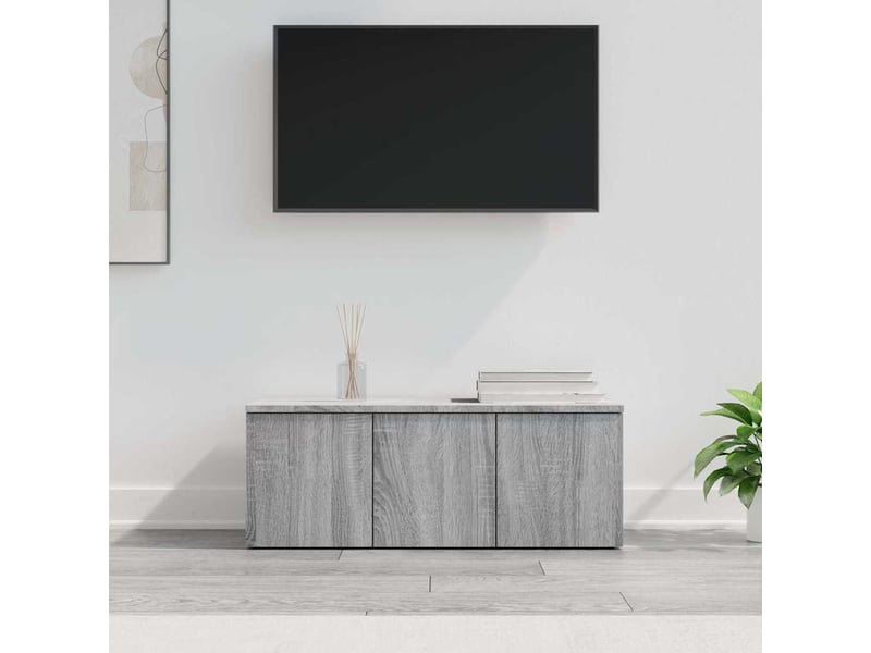  Meuble tv - banc tv - meuble de rangement sonoma gris 80x34x30 cm bois d'ingénierie  - Conforama B