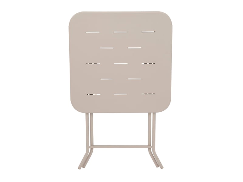  Salon de jardin bistrot pliant,3 pièces avec 2 chaises et table,acier,beige  - Conforama D