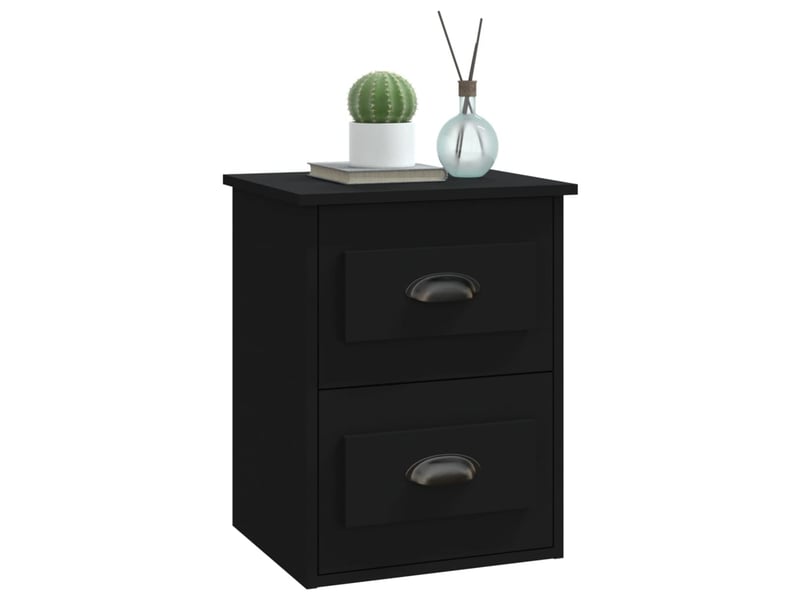  Lot de 2 tables de chevet - cabinet de chevet - table de nuit murales noir 41,5x36x53 cm  - Conforama D