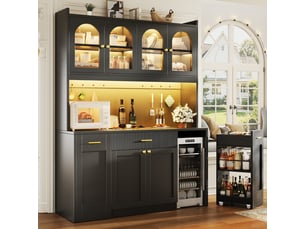 Buffet 6 porte(s)  3 tiroir(s) <strong></strong> <strong>Morn Vibe</strong> - 120 cm coloris noir 