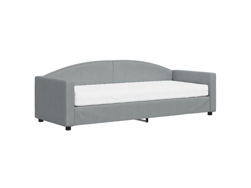  Lit simple- lit adulte -  lit de jour avec matelas gris clair 80x200 cm tissu  - Conforama A