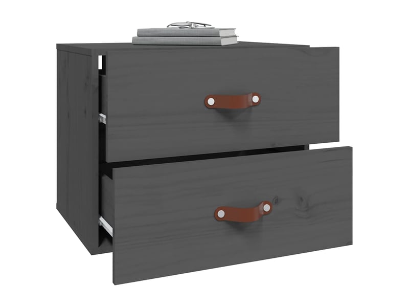  Lot de 2 tables de chevet - cabinet de chevet - table de nuit murales gris 50x36x40 cm  - Conforama C