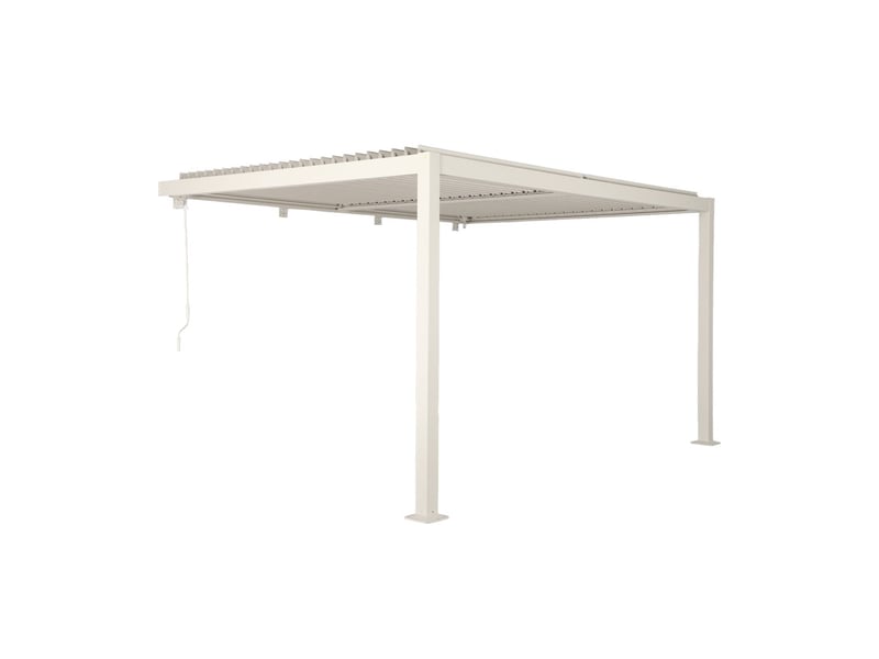  Pergola bioclimatique aluminium adossée lames orientables 4x3m beige palace  - Conforama A