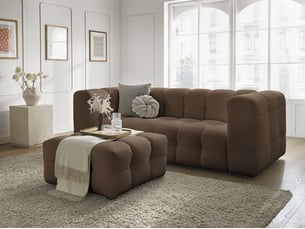 Canapé droit fixe BOBOCHIC CLOUD 4 places Tissu marron