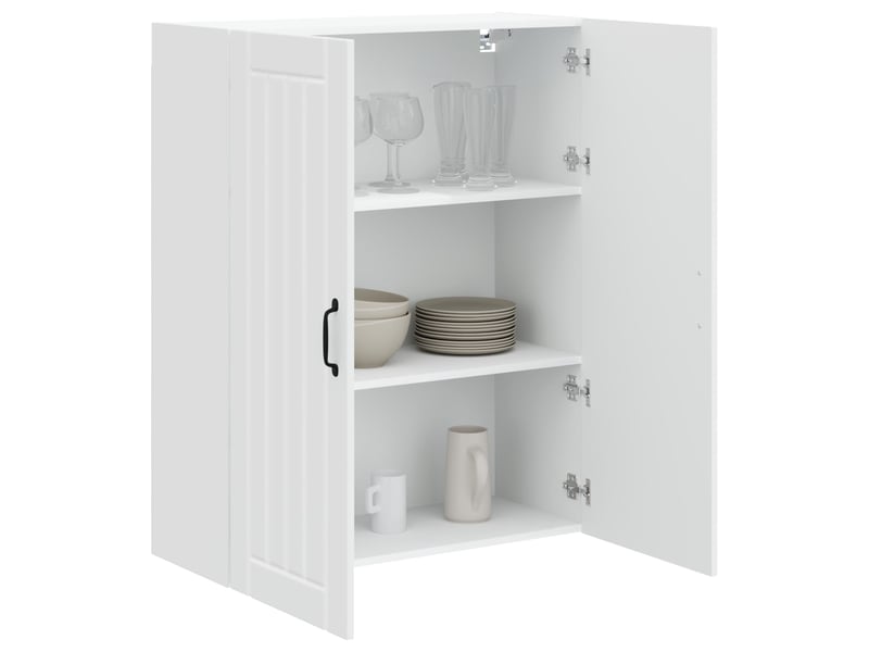  Meuble mural de cuisine, armoire de cuisine blanc brillant 80x31x100cm  - Conforama C