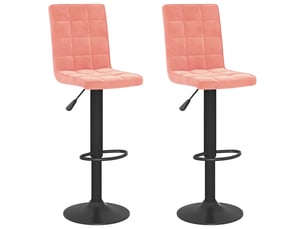 Lot de 2 tabouret de bar, chaise de bar rose velours shl73101