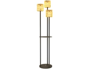 Lampadaire solaire d'extérieur ø37 x 144 cm – jaune – style bohème avec étagère et détecteur de lumière