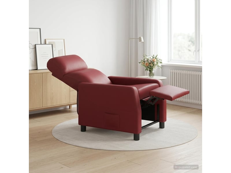  Vidaxl fauteuil inclinable bordeaux simili cuir  - Conforama B
