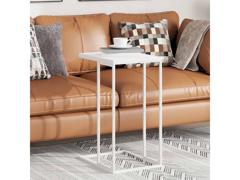  Table d'appoint | bout de canapé table basse blanc 40x30x59 cm bois d'ingénierie  - Conforama B