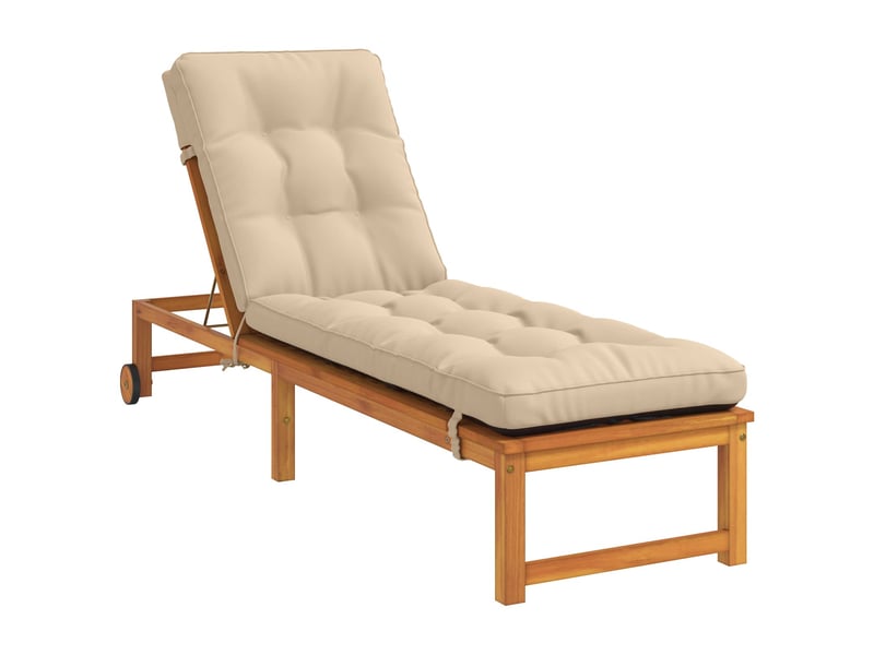 Coussin de transat, coussin pour bain de soleil vianen 100 % polyester crème 200 x 55 x 8 cm cf56295 - Conforama C