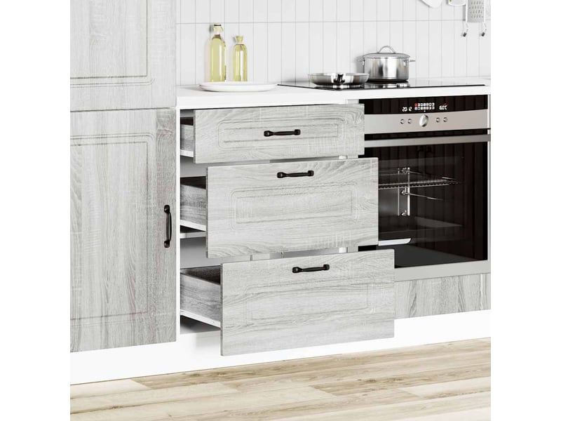 Meuble de rangement, armoire de cuisine kalmar sonoma gris bois d'ingénierie shl8493  - Conforama C