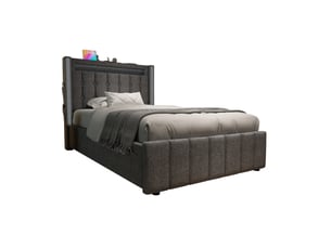 Lit simple 90x200 cm coloris gris