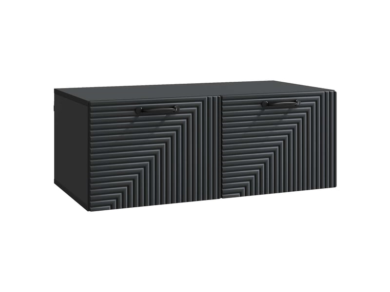  Meuble tv - banc tv - meuble de rangement mural noir 78,5 x 41 x 30 cm bois d'ingénierie  - Conforama A