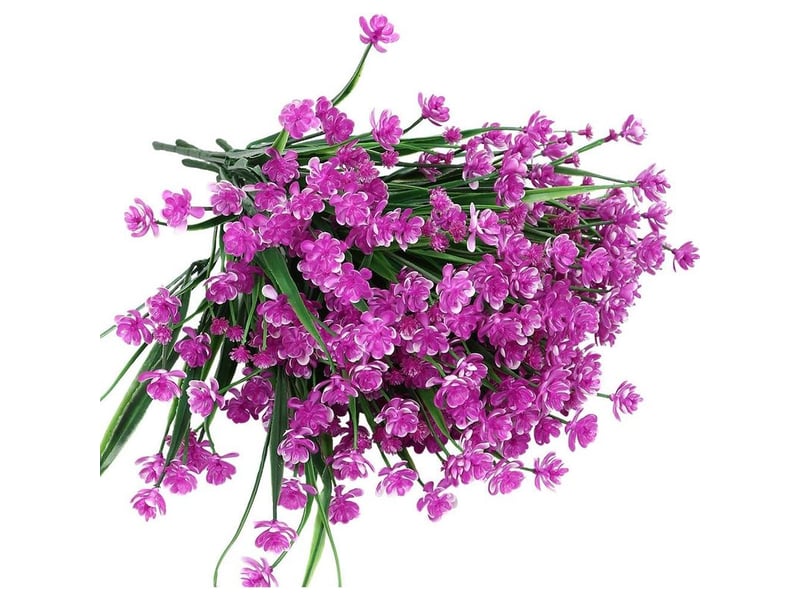  8pcs plantes artificielles et fleurs pour les extérieurs, résistantes aux rayons uv  - Conforama E