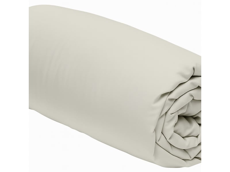  Drap housse 160x200+30 cm coton gris perle PD25572 - Conforama B