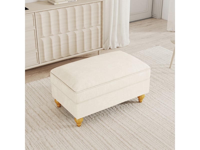  Tabouret windsor chenille - blanc SF20250034004 - Conforama E