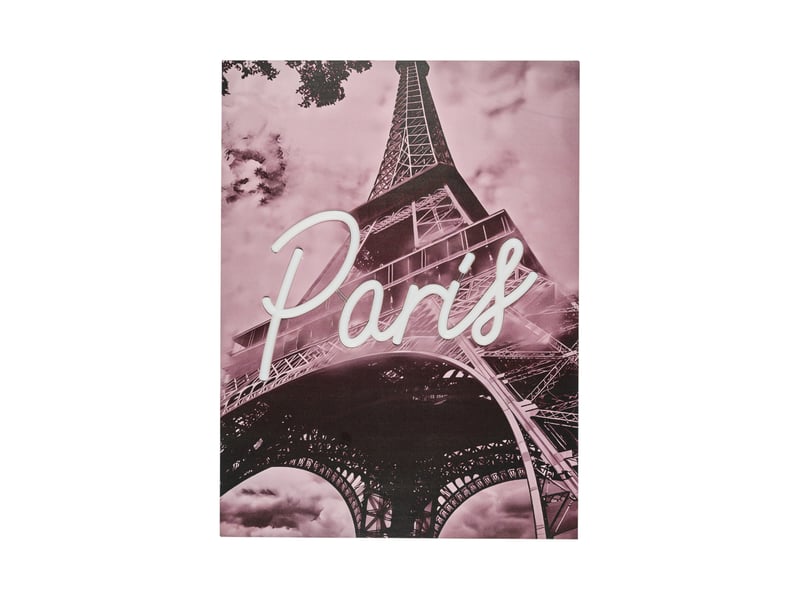 Tableau led - home deco factory - paris - noir et rose  - Conforama B