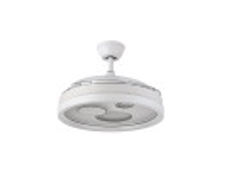  Fabrilamp turia plafonnier ventilateur led 72 w, 6120 lm, moteur dc, 3 pales rétractables, ø 107 cm, blanc 184891401 - Conforama D
