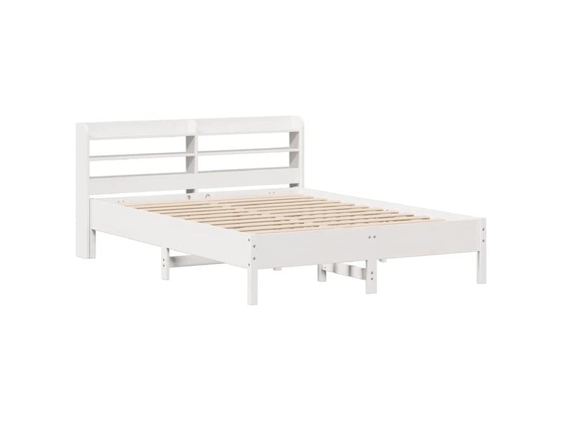  Lit double- lit adulte -  cadre de lit sans matelas blanc 150x200 cm bois de pin massif  - Conforama B