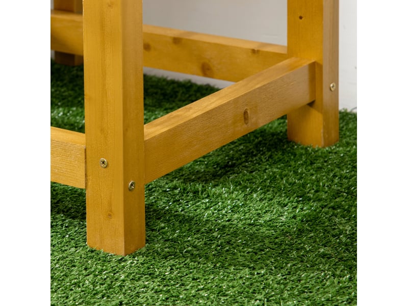  Jardinière surélevée avec table 64x63x74,5 cm – marron – plan de travail pliant et bac doublé de feutre  - Conforama E