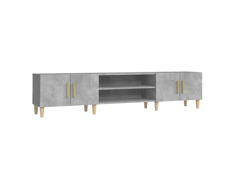  Meuble tv - banc tv - meuble de rangement gris béton 180x31,5x40 cm bois d'ingénierie  - Conforama A