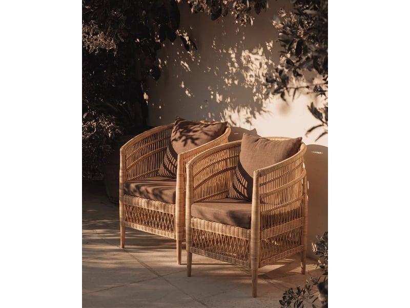  Lusso marron - fauteuil de jardin en rotin avec coussin d'assise amovible marron  - Conforama A