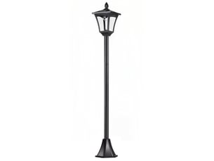 Lanterne solaire de jardin 18x18x160 cm led intégrée métal noir