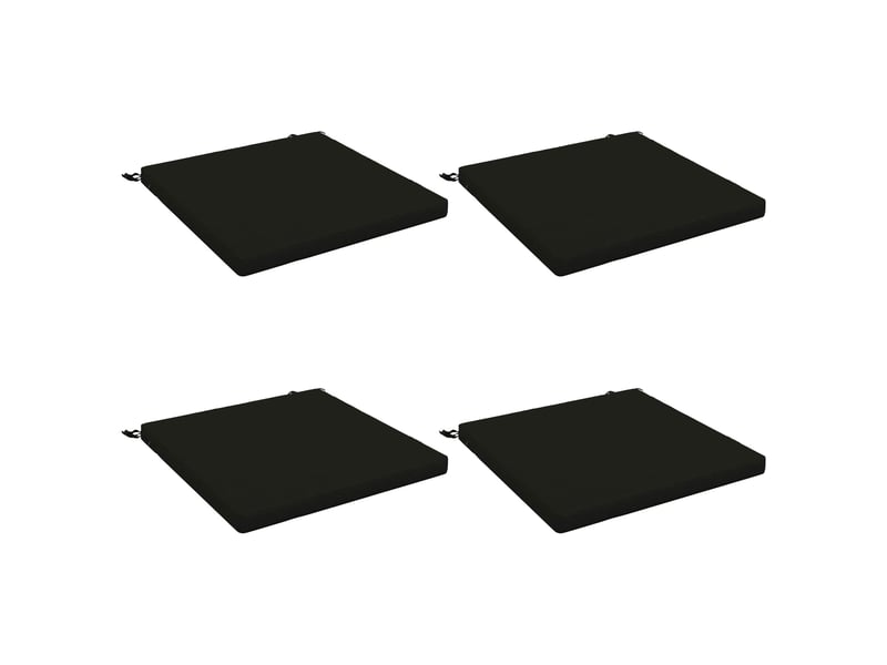 Lot de 4 coussins de siège, coussins d'assise soest 100 % polyester noir cf60464 - Conforama A