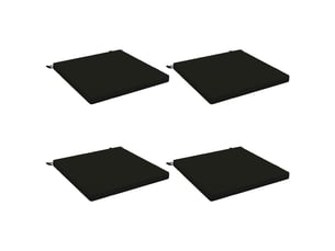 Lot de 4 coussins de siège, coussins d'assise soest 100 % polyester noir cf60464