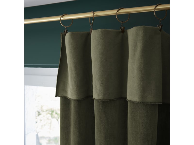  Rideau ajustable 140x270 cm velours de coton thym PD21322 - Conforama D