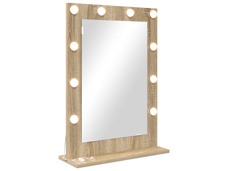  Miroir de vanité, miroir de coiffeuse chêne sonoma 70 x 50 x 18 cm rectangulaire cf62770  - Conforama A