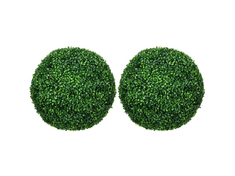  Lot de 2 boules de buis artificielles vertes ø 50 cm en plastique, décoration intérieure et extérieure élégante  - Conforama A