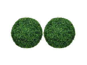 Lot de 2 boules de buis artificielles vertes ø 50 cm en plastique, décoration intérieure et extérieure élégante