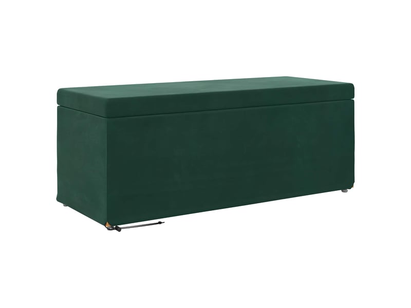 Tabouret bas, ottoman vert foncé 101x41x40 cm velours et bois composite - Conforama A