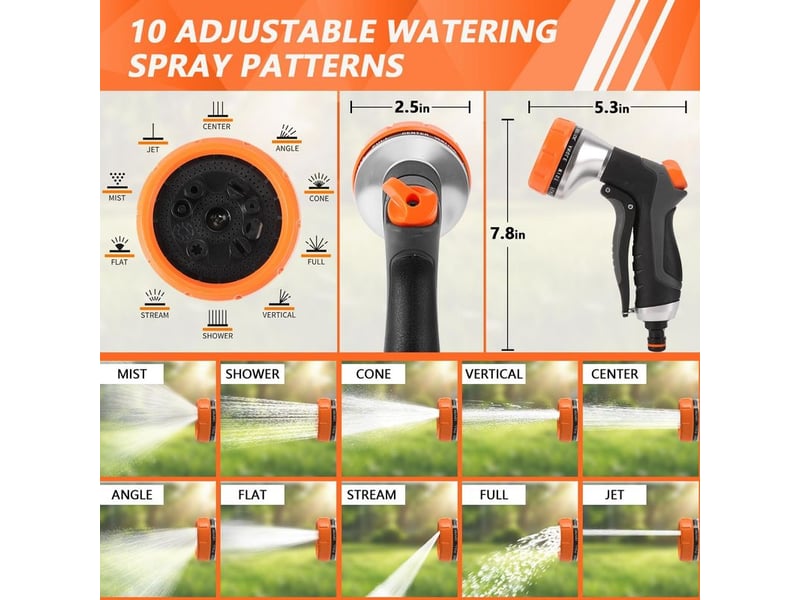  Lot de 2 pistolets d’arrosage de jardin – pulvérisateur avec raccord rapide et verrouillage continu, haute pression, pour pelouse, plantes, voiture et animaux  - Conforama C