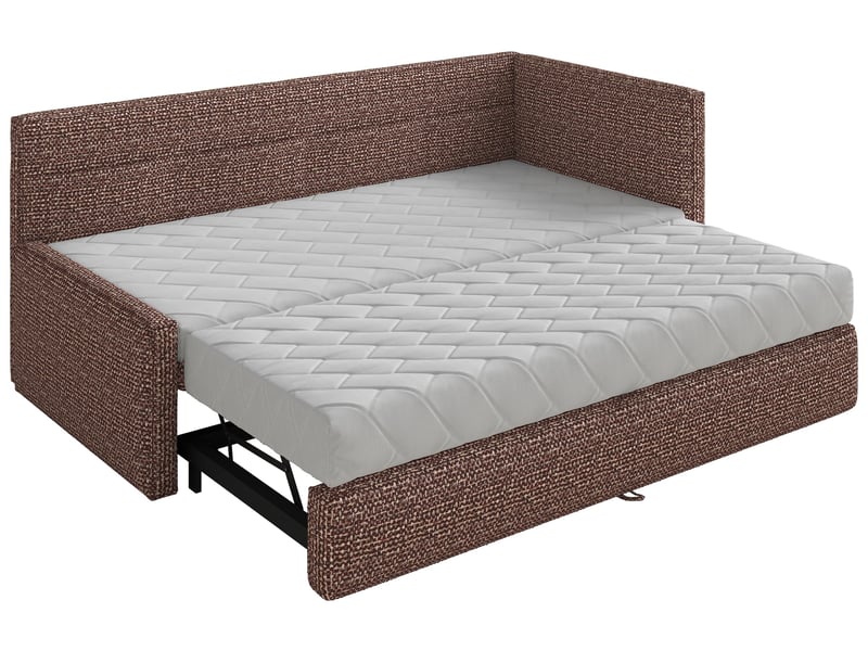Selsey nesmi - lit rembourré - 90x200 cm - tissu tressé marron Nesmi - Conforama E