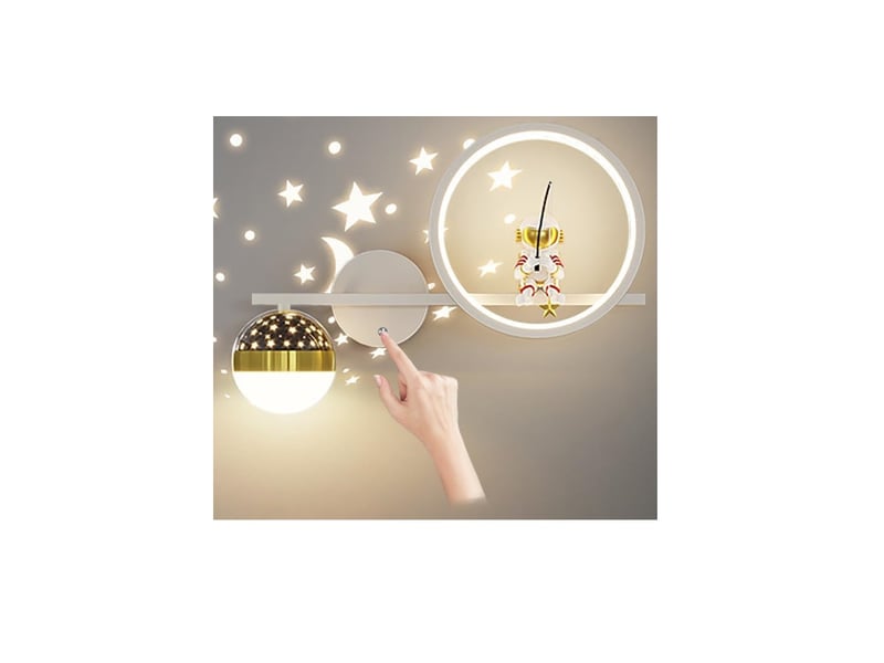  Applique murale d'intérieur led avec interrupteur tactile à intensité variable - lampe de chevet ciel étoilé astronaute  - Conforama A