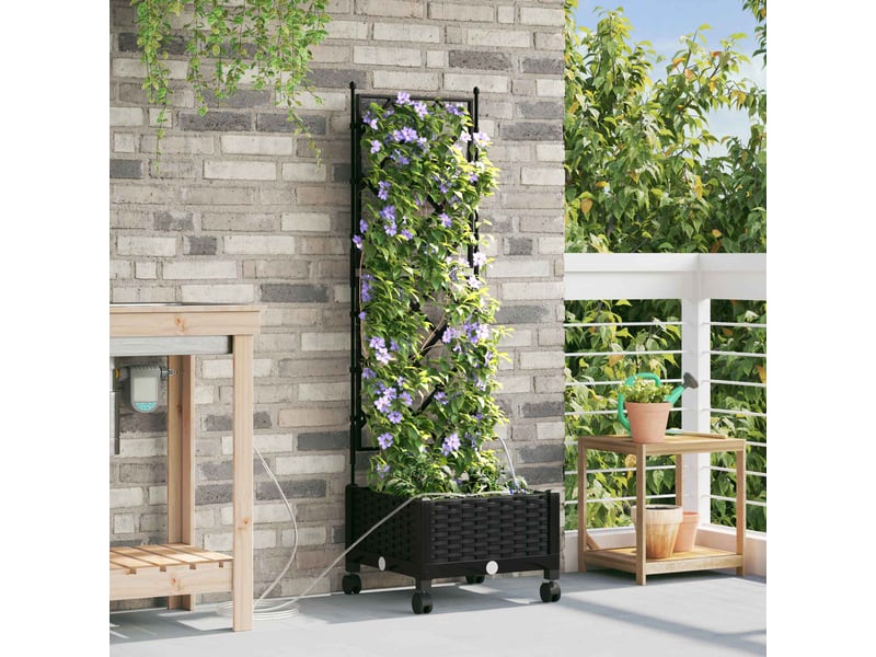 Jardinière - porte-plante de jardin avec irrigation et roues noir pp - Conforama B