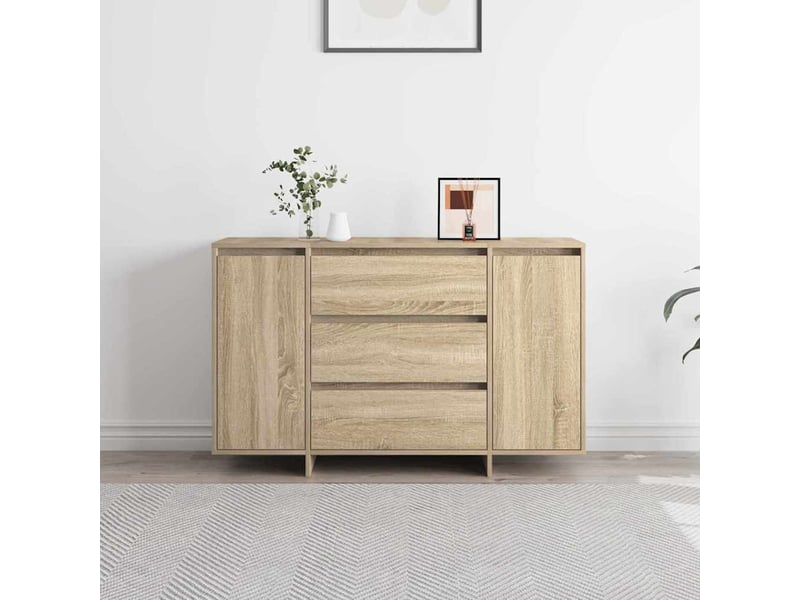  Buffet - bahut - meuble de rangement chêne sonoma 120 x 41 x 75 cm bois d'ingénierie  - Conforama D