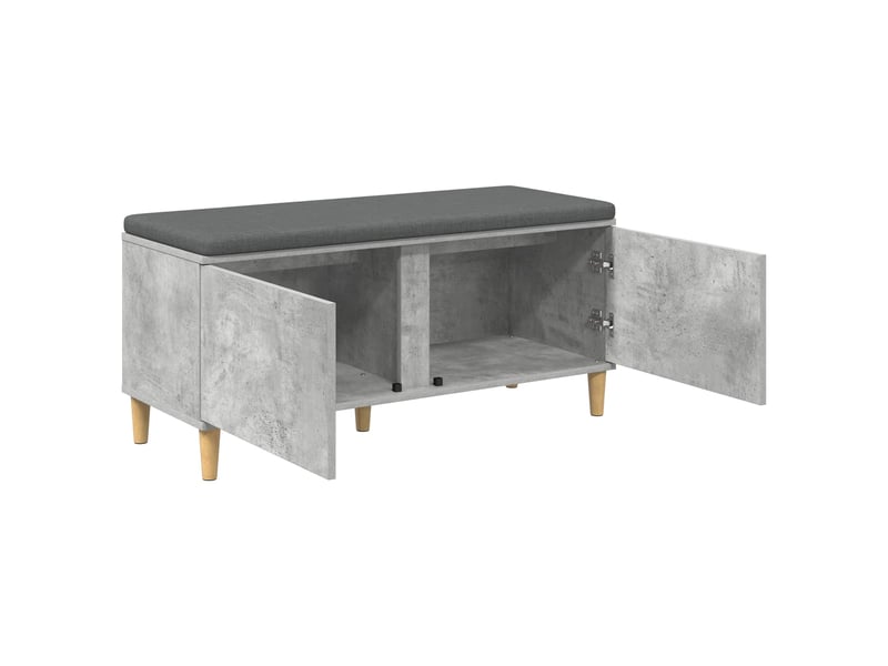  Banc d'entrée, banc interieur avec coussin gris béton 100x38x46 cm shl34703  - Conforama E