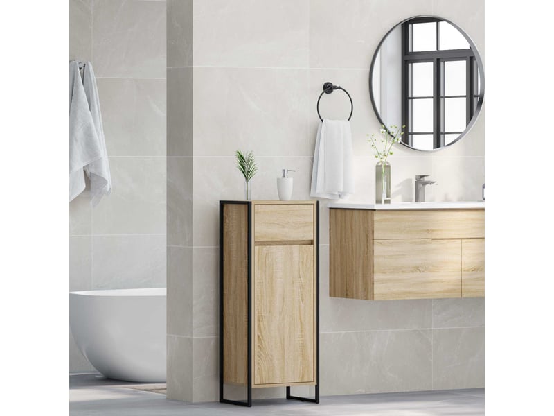  Cabinet de salle de bain sonoma 40x30x100 cm  - Conforama D