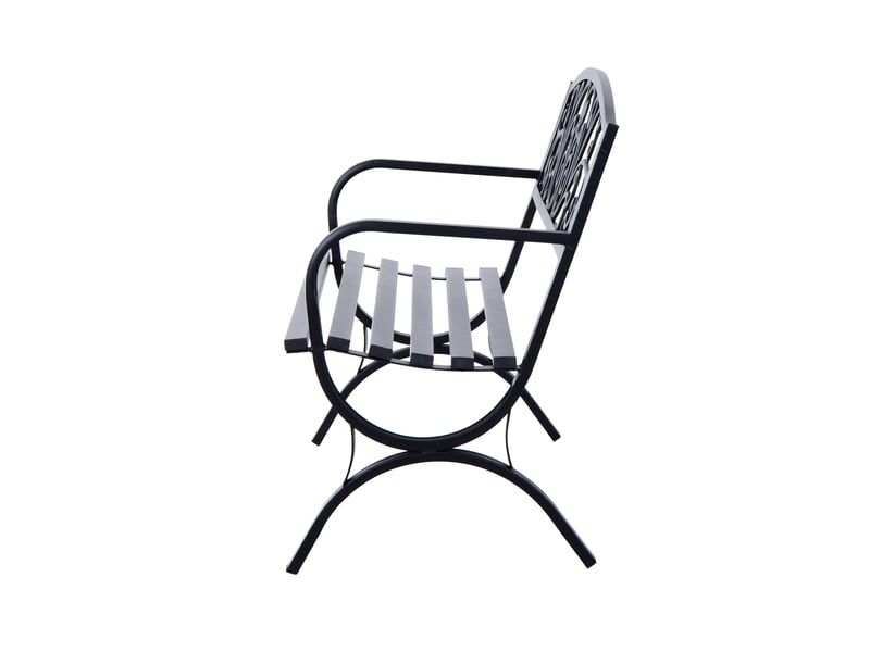 Banc de jardin 3 places dim. 127 x 60 x 85 cm max 250 kg acier fonte noir  - Conforama C