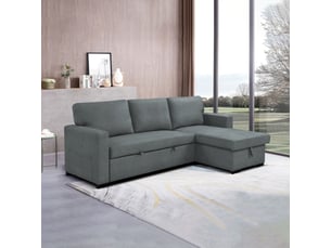 Canapé d'angle réversible convertible 4 places Tissu gris
